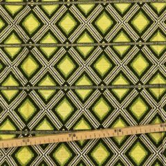 Tissu Wax pailleté vert imprimé Grille