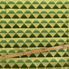 Tissu Wax pailleté vert imprimé Triangles